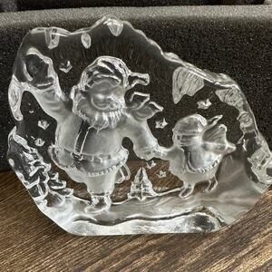 Crystal Clear Collectibles Santa & Penguin Glass